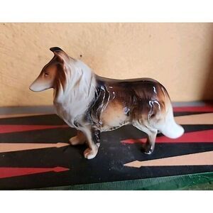 Vintage Standing Tri Color Collie Figure Japan Figurine‎ Statue 3-1/4" x 4"
